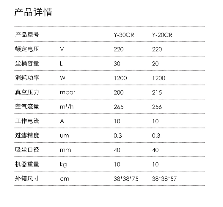 御卫仕无尘室吸尘器Y-30CR